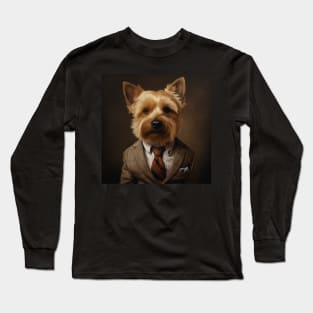 Norwich Terrier Dog in Suit Long Sleeve T-Shirt